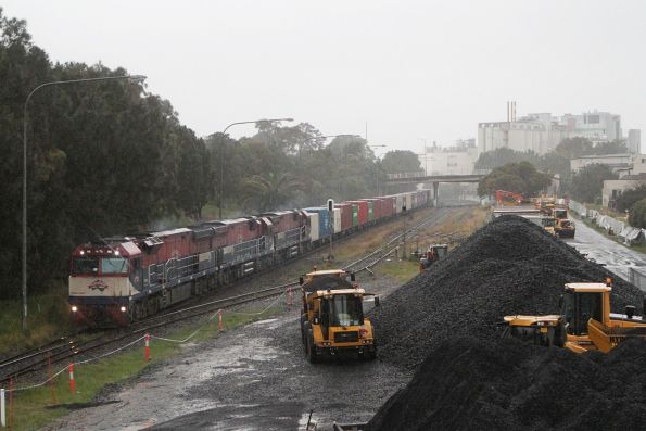 FIE002 leads FIE001 and FIE002 on the down Fletcher train out of Botany Yard