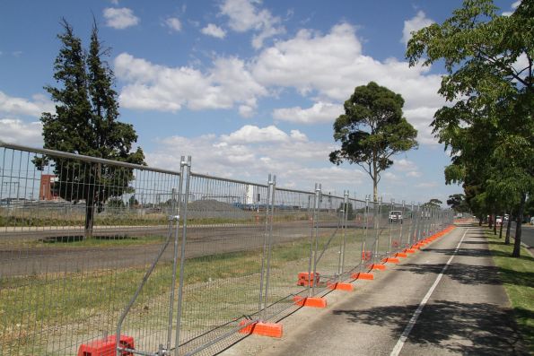 Grassed area along Rupert Street near Tottenham station about to be turned into a temporary replacement car park for those being closed at Albion and Sunshine station for Melbourne Airport Rail works