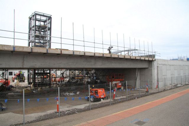 Station underpass located in the middle of the western approach embankment