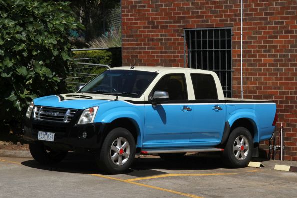 Ryans changeover ute in corporate livery at their Tullamarine depot