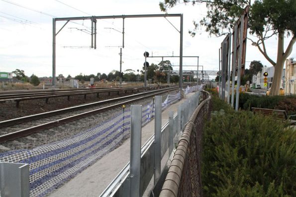 Trees chopped down on the east side of the railway at Sunshine for Melbourne Airport Rail service relocation works 