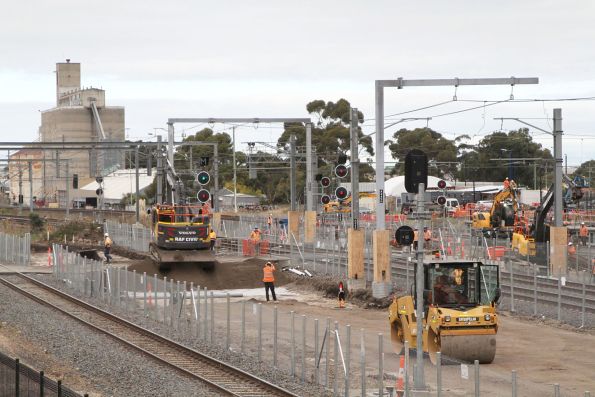 Working on the foundations for the future up end station concourse at Sunshine