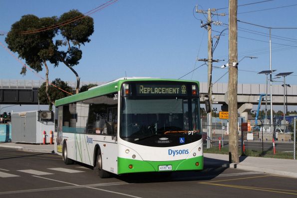 Dysons bus #282 4335AO departs Deer Park on an accessibility shuttle to either Tarneit or Caroline Springs