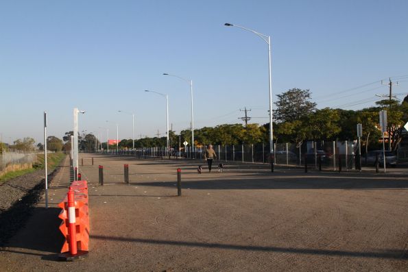 Sunday morning, and the only person using the temporary car park at Tottenham station is a dog walker