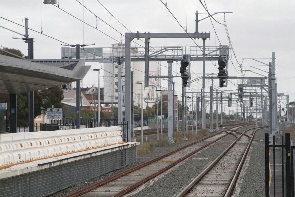 Signals heads installed but out of use at the down end of West Footscray