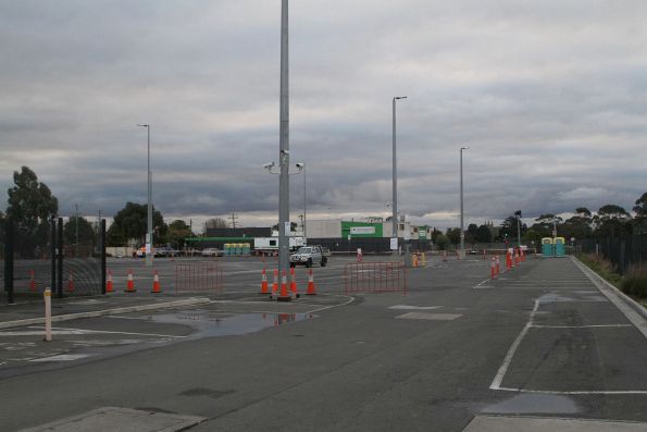 Sun Crescent car park at Sunshine station turned into a rail replacement bus interchange