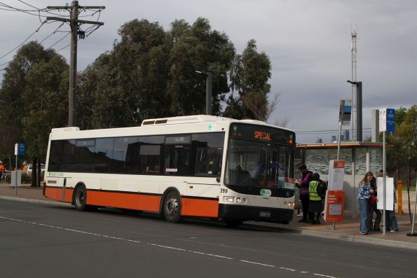 Transit Systems bus #299 BS09KP on a Sunbury rail replacement service at Footscray station