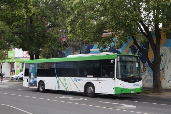 Dysons bus #301 5457AO on a rail replacement service along Irving Street, Footscray