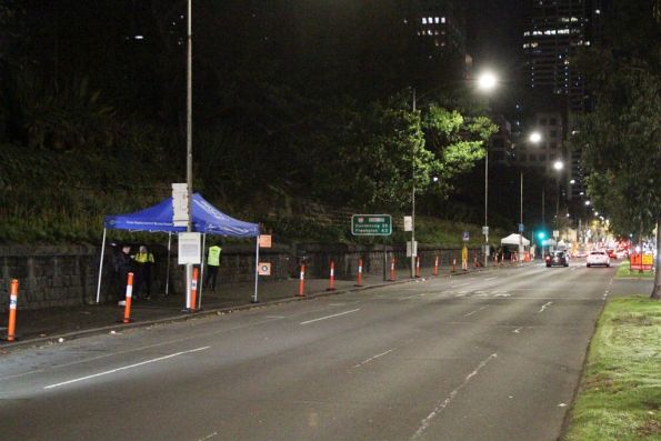 Marquees on King Street for waiting rail replacement bus passengers at Flagstaff Gardens