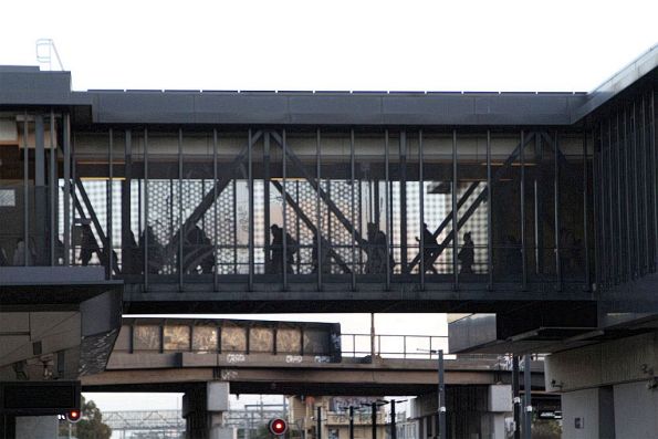 The 'Bridge of Sighs' at Sunshine - passenger change from train to rail replacement bus for the trip towards the city