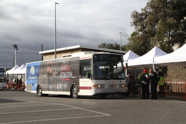 CDC Tullamarine bus #20 1120AO on a Sunbury rail replacement service at Sunshine station