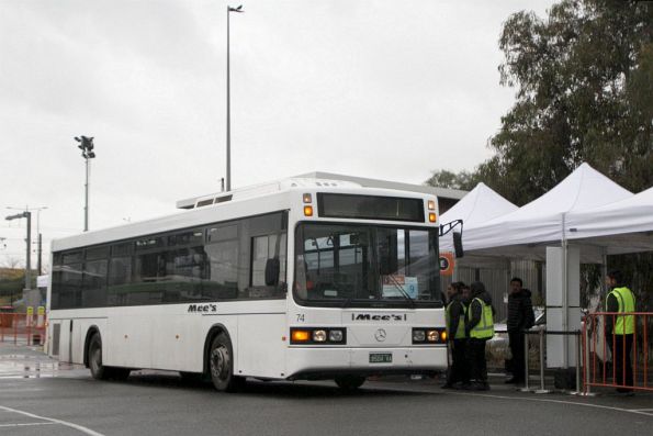 Mee's bus #74 BS04VA on a Sunbury rail replacement service at Sunshine station