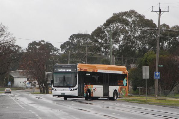 Mitchell Transit electric bus #72 BS07LF on High Street, Seymour