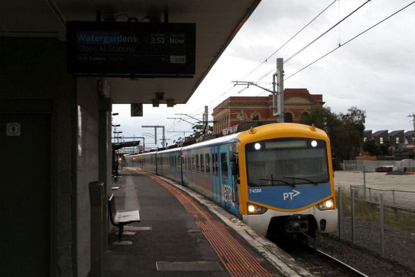 Siemens 745M arrives into Albion on a down Watergardens service, running 7 minutes late