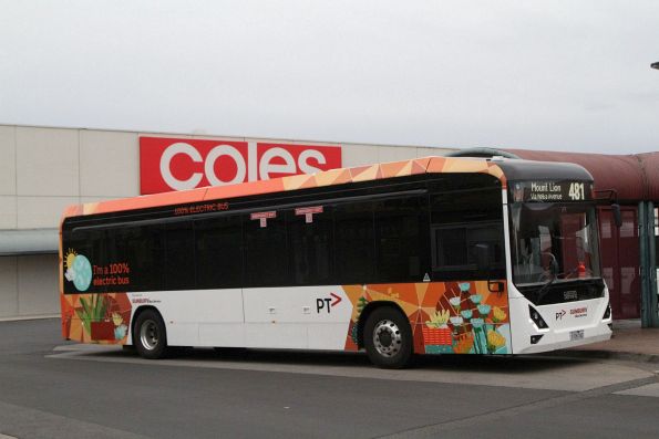 Sunbury Bus Service electric bus #106 3106AO on route 481 at Sunbury station