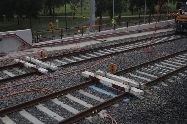 Baulks over the tracks at the South Kensington portal