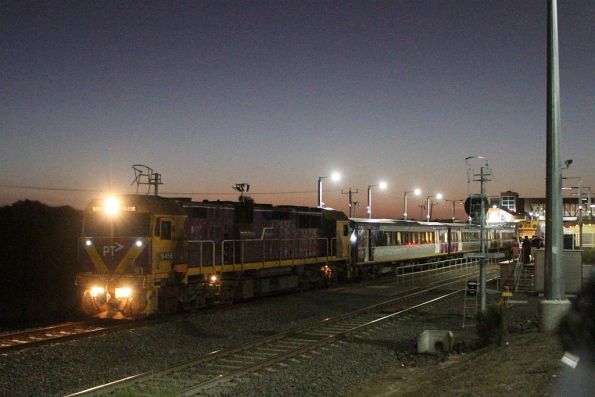 N456 departs Waurn Ponds with empty carriage set SLH32 bound for the yard at Geelong