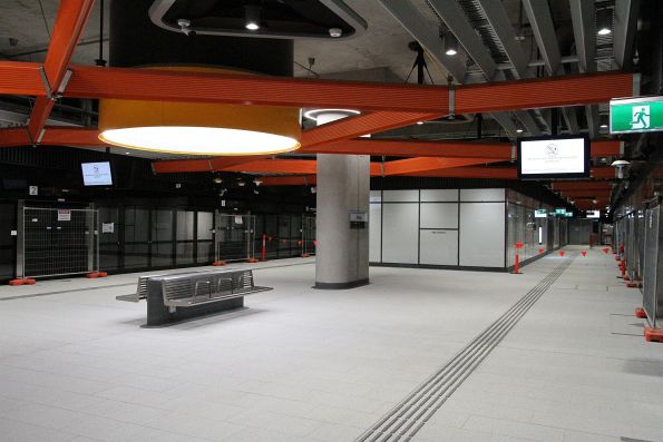 Platform level at Anzac station, looking south