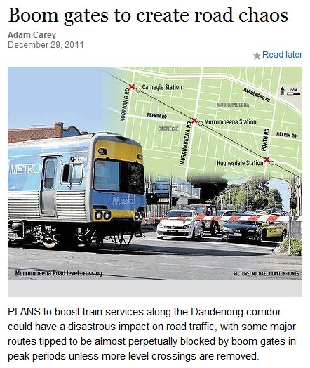 Melbourne level crossings, 2011