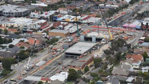 North Rd crossing at Ormond station - Herald Sun photo by Chris Eastman